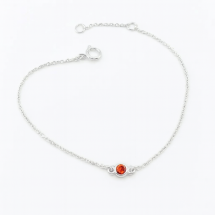 Sterling Silver January Birthstone Childs Bracelet