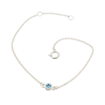 Sterling Silver March Birthstone Childs Bracelet