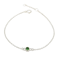 Sterling Silver May Birthstone Childs Bracelet