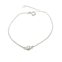 Sterling Silver June Birthstone Childs Bracelet