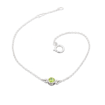 Sterling Silver August Birthstone Childs Bracelet