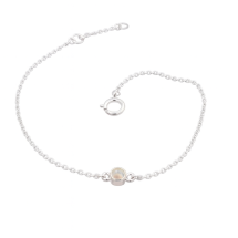 Sterling Silver October Birthstone Childs Bracelet