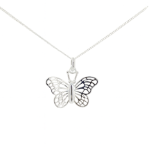 Sterling Silver Lattice Butterfly Pendant And Chain
