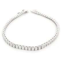 Sterling Silver CZ 4 Claw Set Tennis Bracelet