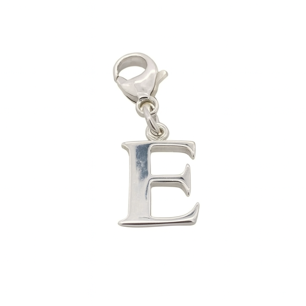BU0300-E-sterling-silver-plain-letter-E-initial-charm-front-image BU0300-E-sterling-silver-plain-letter-E-initial-charm-front-image