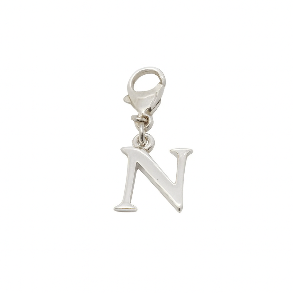 BU0300-N-sterling-silver-plain-letter-N-initial-charm-front-image BU0300-N-sterling-silver-plain-letter-N-initial-charm-front-image