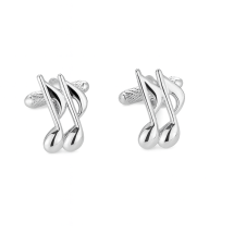 Silver Plated Music Notes Cufflinks