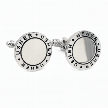 Silver Plated USHER Engravable Cufflinks