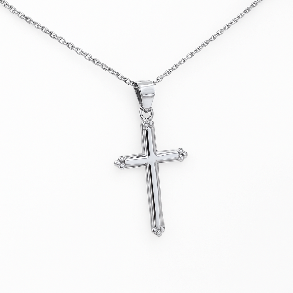 CP311207-sterling-silver-lined-edge-plain-cross-pendant-and-chain-front-image CP311207-sterling-silver-lined-edge-plain-cross-pendant-and-chain-front-image