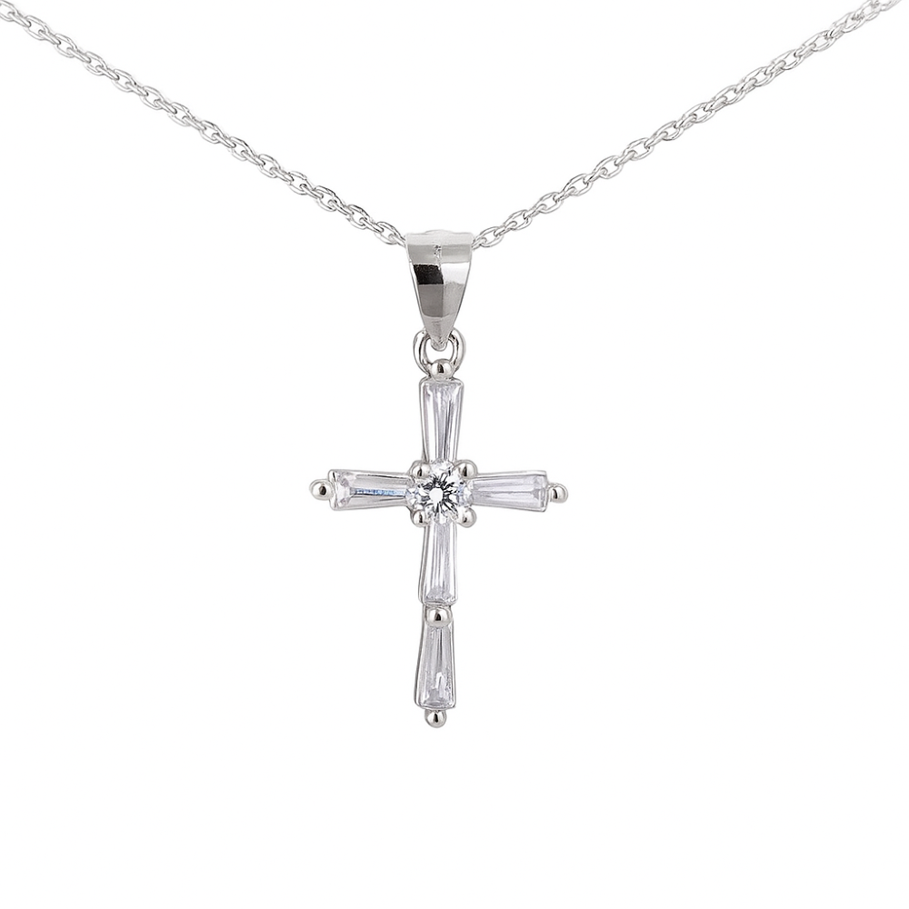 CP319148Z-sterling-silver-baguette-cz-cross-cross-and-chain-frontt-image CP319148Z-sterling-silver-baguette-cz-cross-cross-and-chain-frontt-image