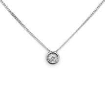 9ct White Gold 0.10ct Diamond Slider Pendant And Chain