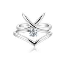 Sterling Silver CZ Cross Shaped Second Ring
