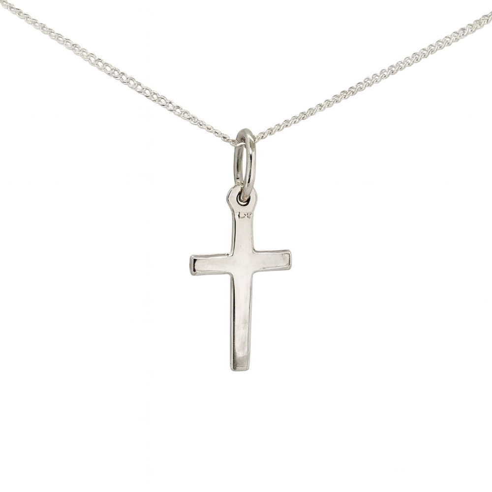 HSP410A-sterling-silver-plain-small-cross-and-chain-front-main-image HSP410A-sterling-silver-plain-small-cross-and-chain-front-main-image