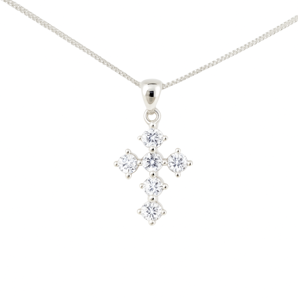 HSP721B-sterling-silver-cz-set-cross-and-chain-front-image HSP721B-sterling-silver-cz-set-cross-and-chain-front-image