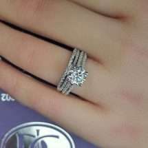 Sterling Silver CZ Matching Wedding Ring