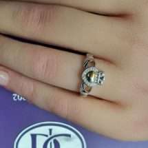 Sterling Silver Gold Heart Claddagh Ring P618308