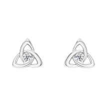 Sterling Silver Celtic Plain Trinity Knot Stud Earrings
