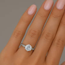Sterling Silver CZ Solitaire Stone Set Shoulders Ring