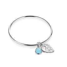 Newbridge Silver Plated Blue Leaf Bangle SB361
