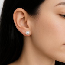 Sterling Silver 7mm Round White Pearl Stud Earring