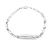 Sterling Silver Childrens I.D Figaro Link Bracelet