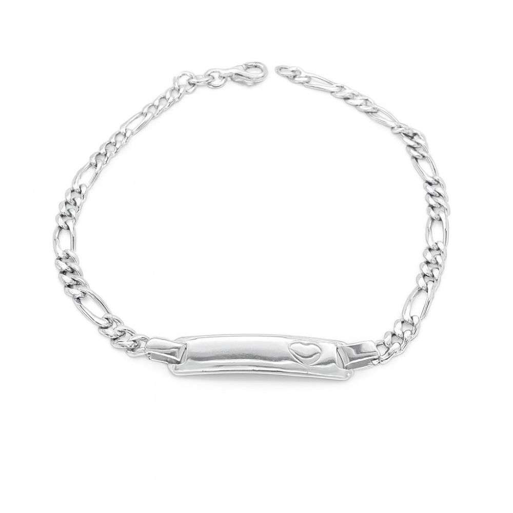SID1012-sterling-silver-kids-figaro-link-identity-bracelet-front-image SID1012-sterling-silver-kids-figaro-link-identity-bracelet-front-image