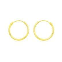 9ct Yellow Gold Plain Sleeper Style 13mm Earrings
