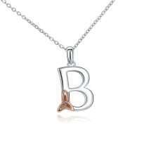 Sterling Silver Celtic "B" Initial Pendant And Chain