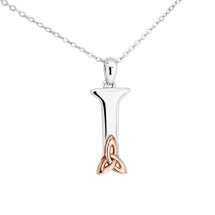 Sterling Silver Celtic "I" Initial Pendant And Chain