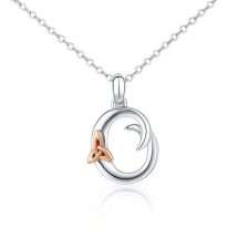 Sterling Silver Celtic "O" Initial And Chain
