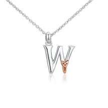 Sterling Silver Celtic "W" Initial And Chain