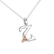 Sterling Silver Celtic "Z" Initial And Chain