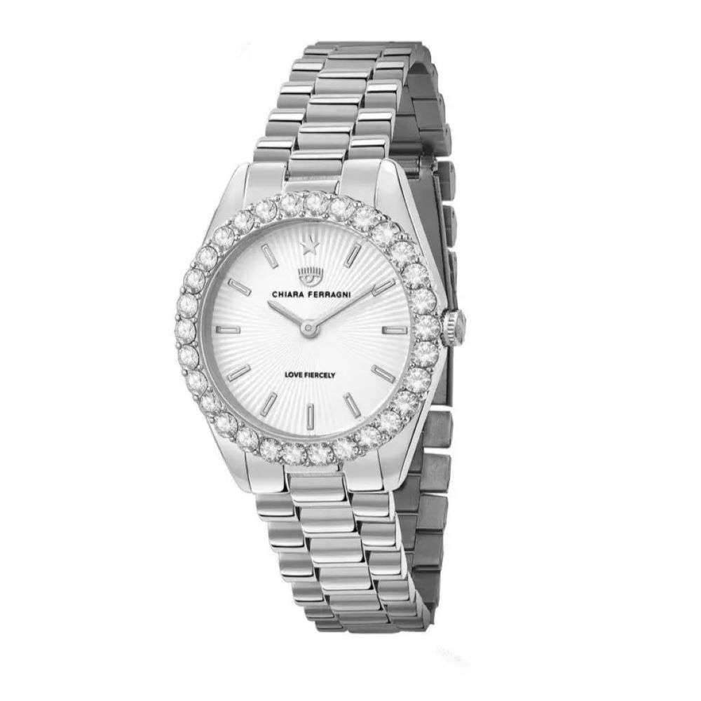 r1953100511 Chiara Ferragni Womens Steel CZ Bezel White Dial Watch front image r1953100511 Chiara Ferragni Womens Steel CZ Bezel White Dial Watch front image
