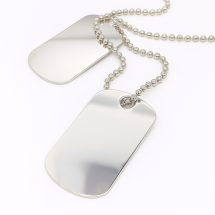 Sterling Silver Gents Double Dog Tag Ball Link Chain