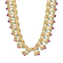 Newbridge Gold Plated Pink Turquoise Necklace NL8832