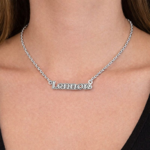 Sterling Silver Handmade Bold Lined Border Name Chain
