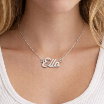 Sterling Silver Handmade Italic Lettering Name Chain