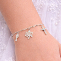 Sterling Silver Chalice Adjustable Charm Bracelet