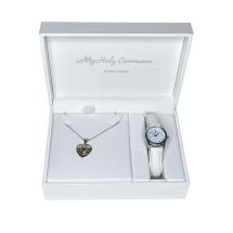 Sterling Silver Communion Medal And Watch Gift Box