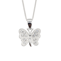 Sterling Silver Butterfly Pendant And Chain