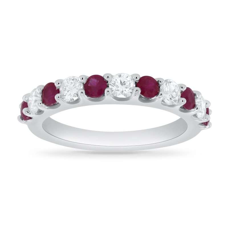9CT WHITE GOLD 71PT RUBY AND 44PT DIAMOND ETERNITY RING 9168R115R-9W 9CT WHITE GOLD 71PT RUBY AND 44PT DIAMOND ETERNITY RING 9168R115R-9W