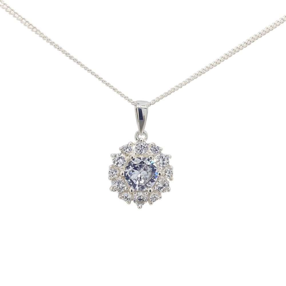 H5184C-sterling-silver-cz-set-flower-round-pendant-and-chain-front-image H5184C-sterling-silver-cz-set-flower-round-pendant-and-chain-front-image
