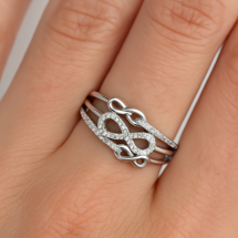 Sterling Silver Triple CZ Infinity Symbol Dress Ring