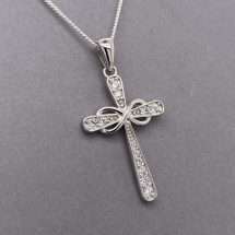 Sterling Silver CZ Infinity Symbol Cross