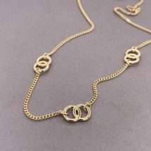 Sterling Silver Gold Double Circle Link Chain