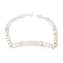 Sterling Silver Gents 20cm Curb Link Identity Bracelet