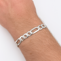 Sterling Silver Gents Figaro Links Bracelet