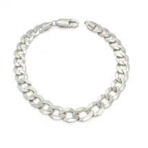 Sterling Silver Gents Flat Curb Links Bracelet