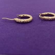 9ct Yellow Gold Diamond Cut Small Hoop Earrings