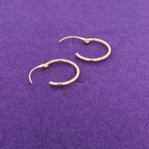 9ct Yellow Gold Plain Sleeper Style 13mm Earrings